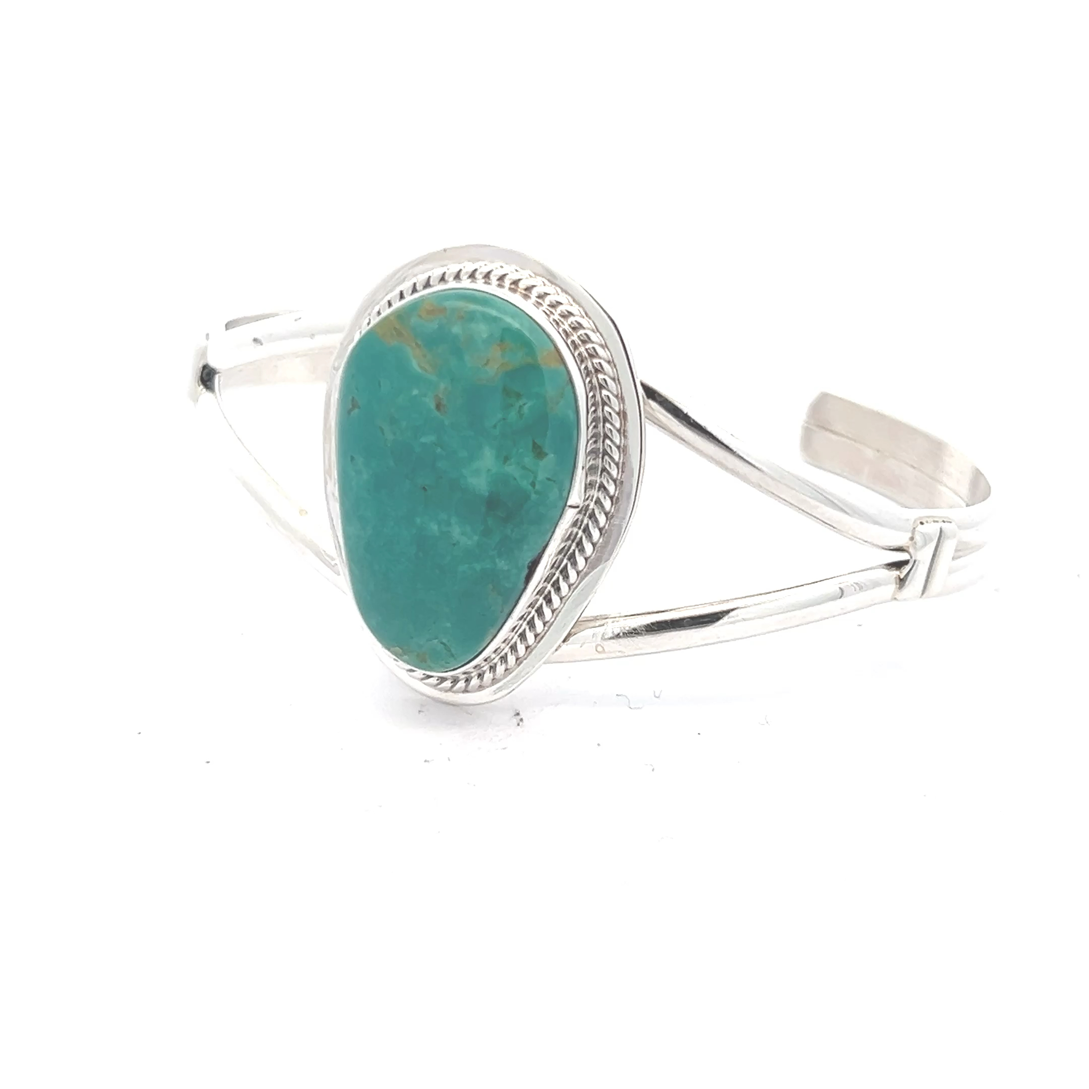 Signed Native American Navajo Pilot Mountain Turquoise Sterling Silver Sun Bracelet Signed Native American Navajo Pilot Mountain Turquoise Sterling Silver Sun Bracelet