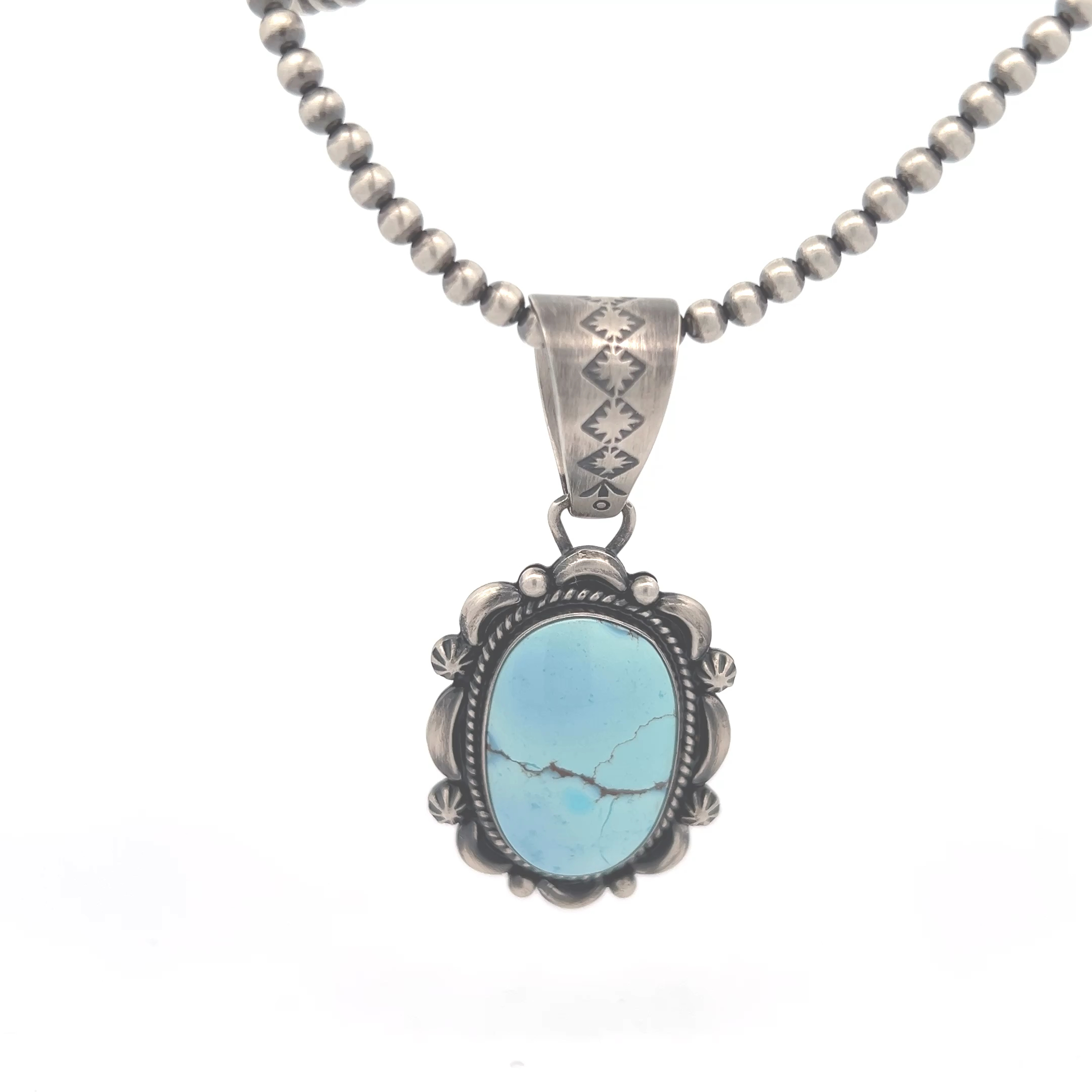 Golden Hill Turquoise Bracelet – 5mm Sterling Silver Pearls main image 1