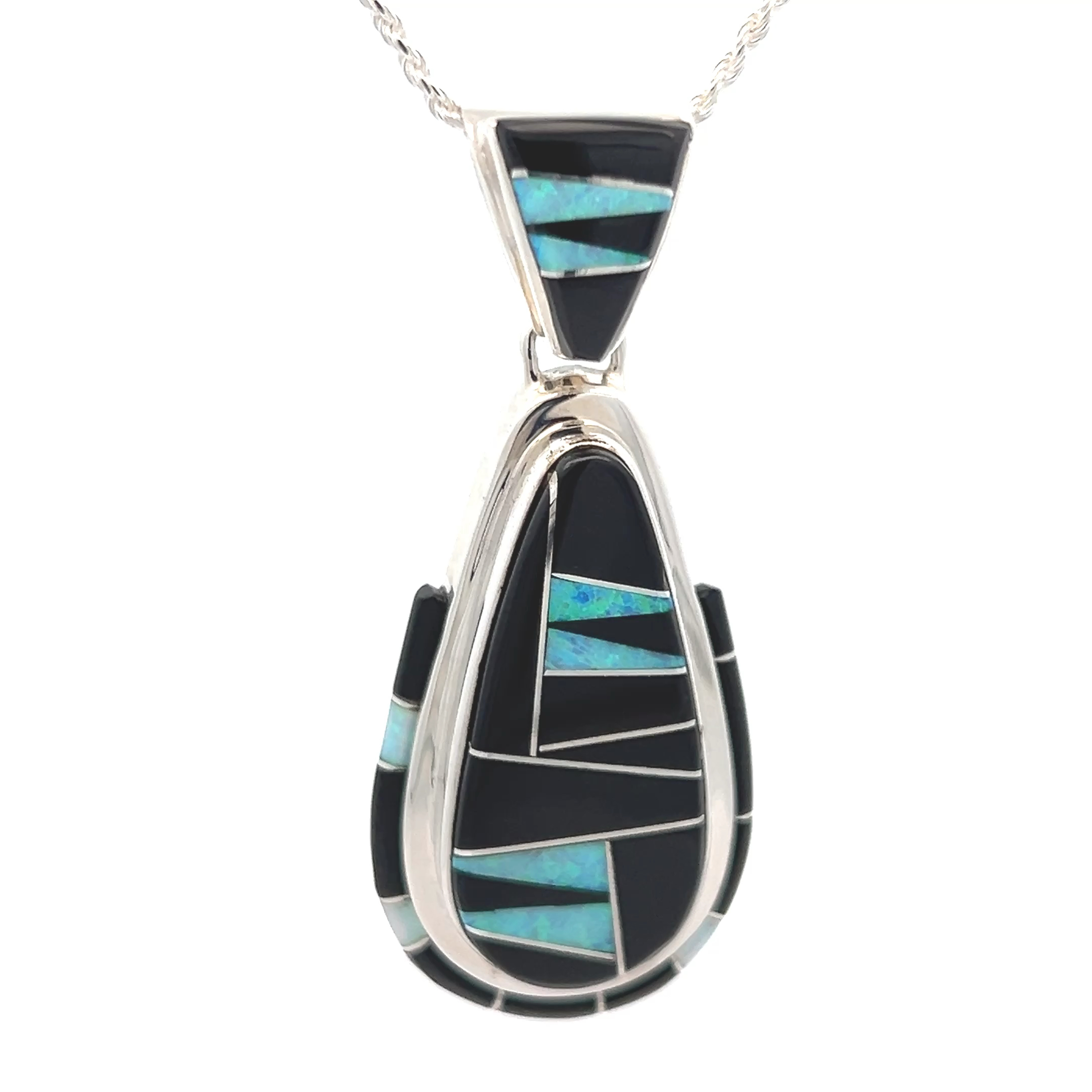 Native American Important Calvin Begay Turquoise Sterling Silver Inlay Necklace Earrings Native American Important Calvin Begay Turquoise Sterling Silver Inlay Necklace Earrings