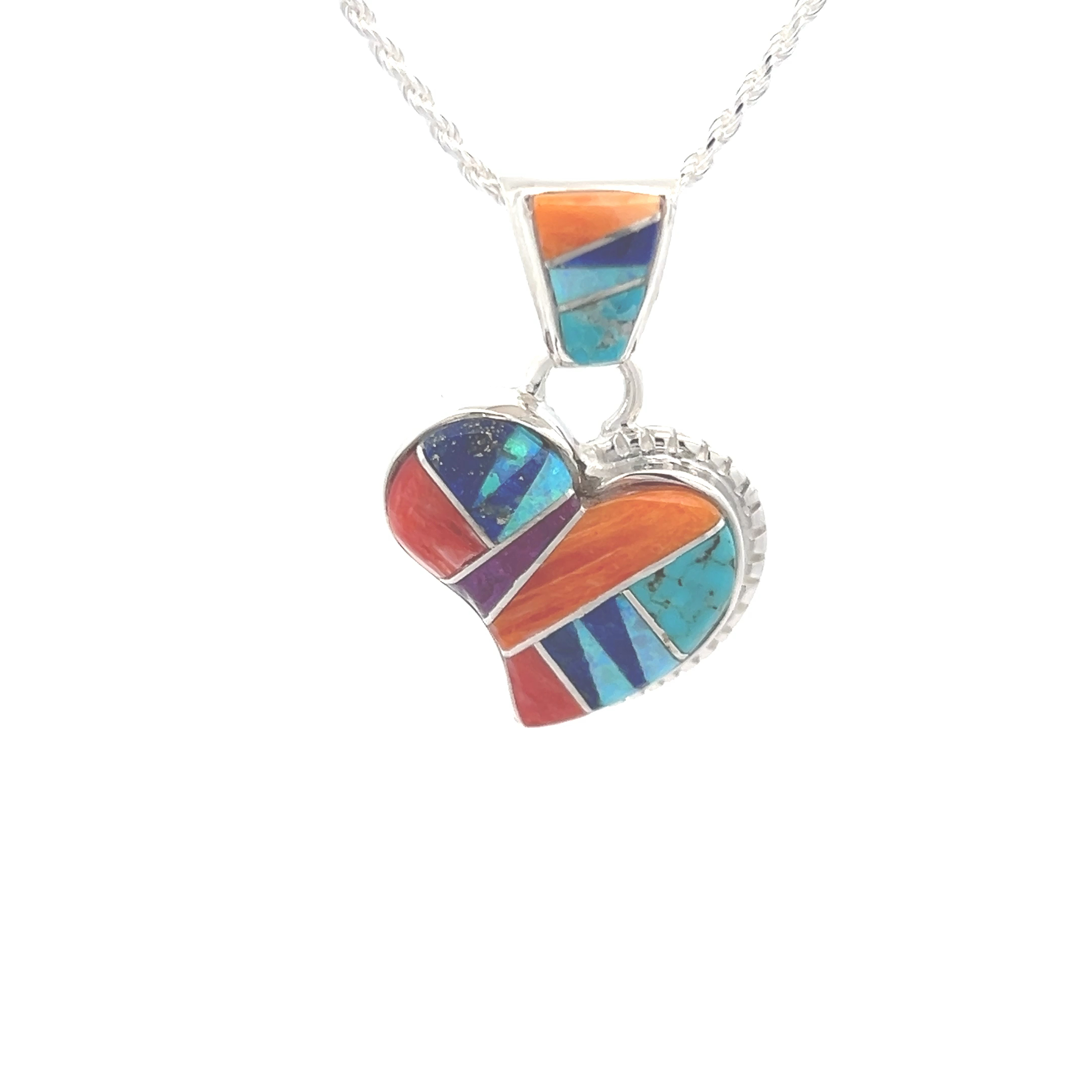 Impressive Navajo Sterling Silver Heart Pendant Native American