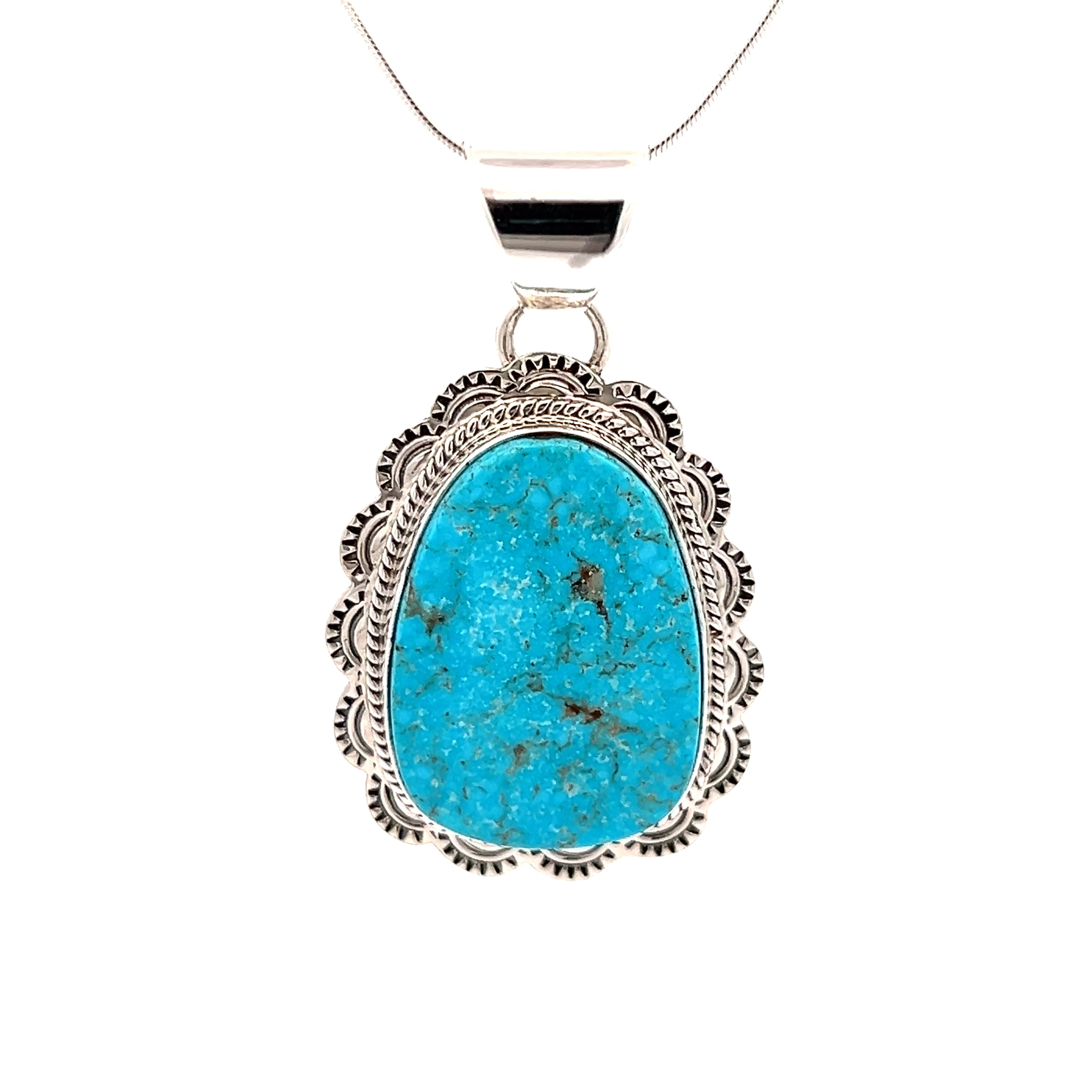 Iconic Native American Navajo Old Kingman Royston Turquoise Sterling Silver Feather Necklace Iconic Native American Navajo Old Kingman Royston Turquoise Sterling Silver Feather Necklace