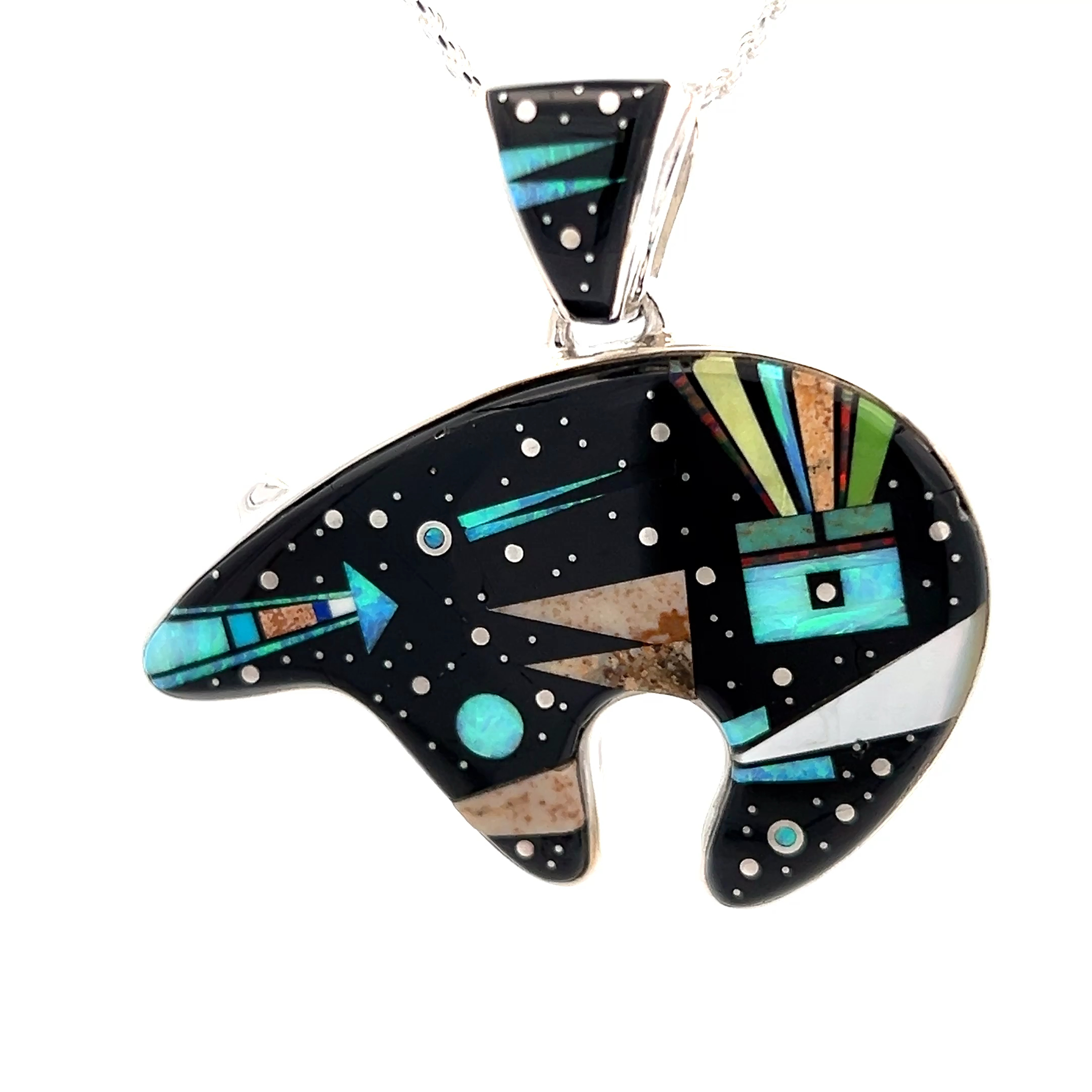 One Of The Most Intricate Native American Navajo Turquoise Inlay Necklace- Shooting Star! One Of The Most Intricate Native American Navajo Turquoise Inlay Necklace- Shooting Star!