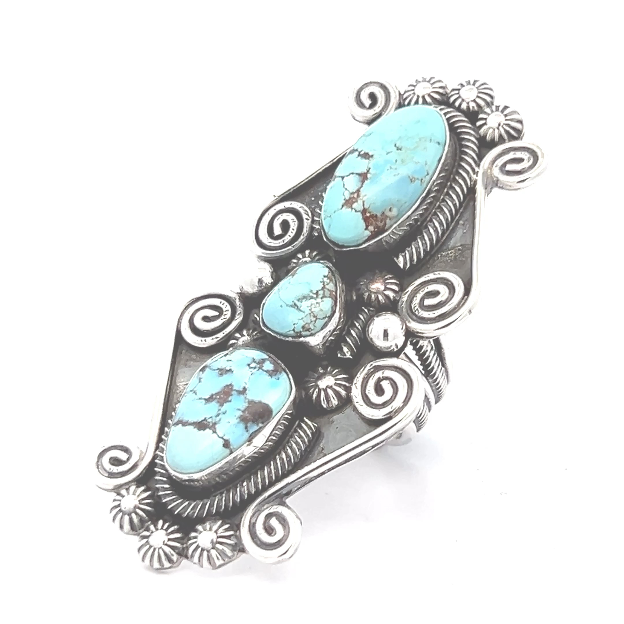 Absolutely Incredible Vintage Navajo 'Last Chance Turquoise' Native American Jewelry Silver Necklace