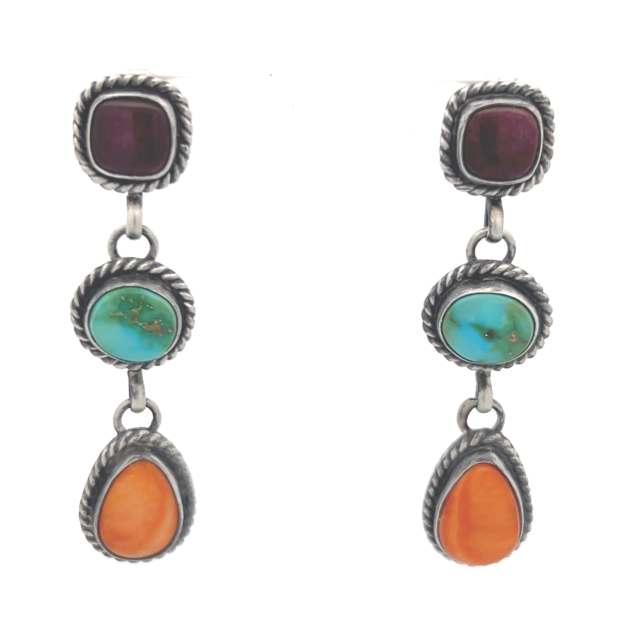 Spiny Oyster Shell Turquoise Pendants