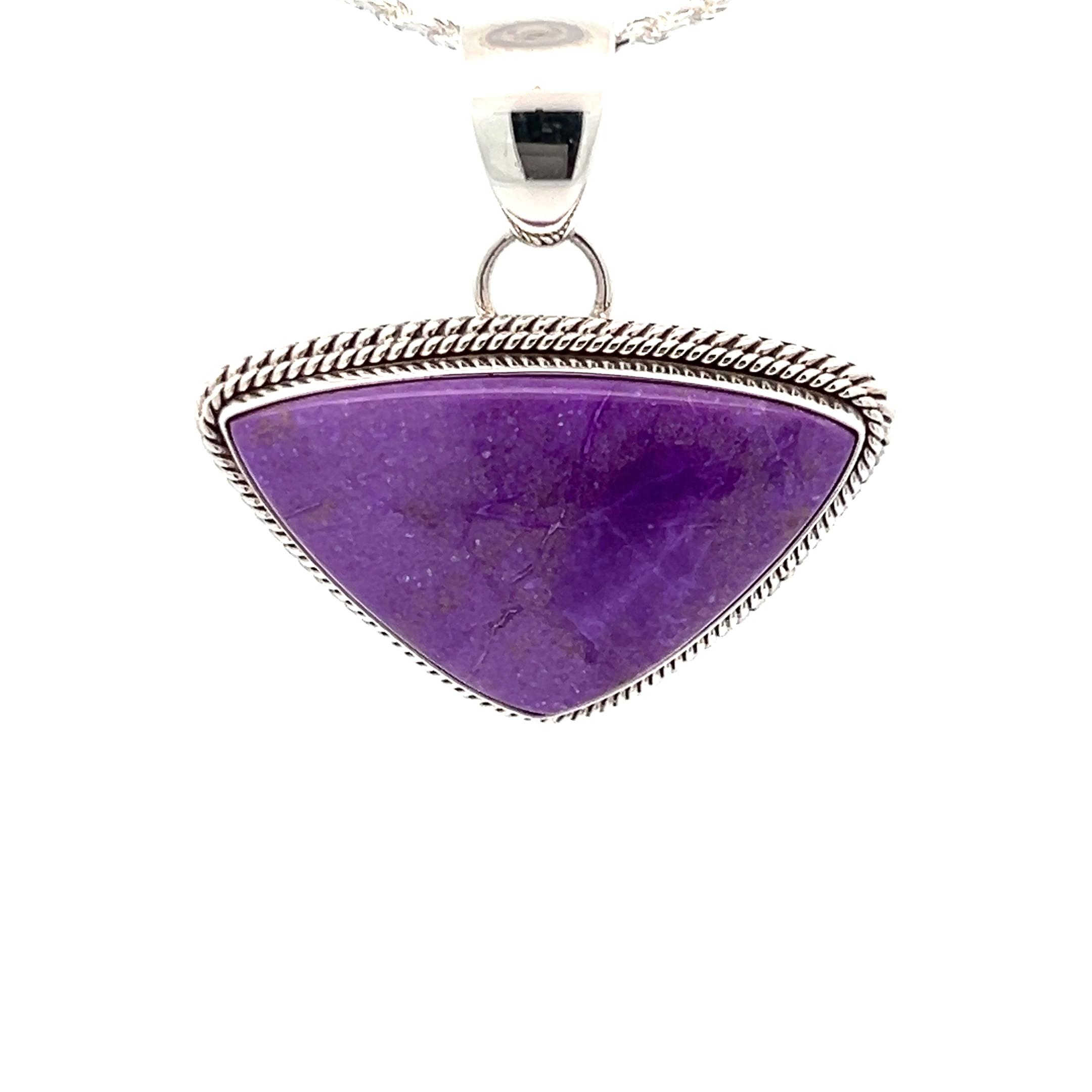 Native American Rare Southwestern Purple Sugilite Sterling Silver Necklace Native American Rare Southwestern Purple Sugilite Sterling Silver Necklace