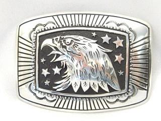 Authentic Native American Jewelry. Beautiful Eagle Design in this Belt Buckle. Created by Navajo Artist Tommy Singer.