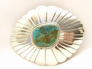 Authentic Native American Jewelry. Sterling Silver Belt Buckle with Ceremonial Design. Created by Navajo Artist Tommy Singer.