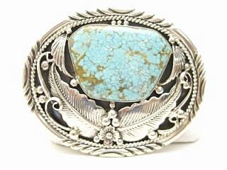 Authentic Native American Jewelry. Stunning Contemporary Design in this Sterling Silver Belt Buckle. Signed LM by the Navajo Artist. 