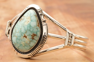 Very Rare Vintage Navajo Yellowhorse Dry Creek Turquoise Native American Jewelry Silver Ring