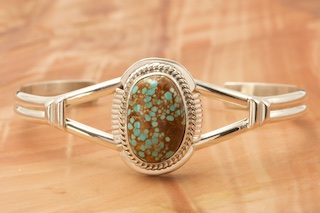 Native American Indian Jewelry Number 8 Mine Turquoise Bracelet