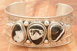 Larson Lee Native American Navajo Sonoran Turquoise Sterling Silver Bracelet