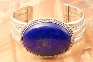 Navajo Artist Artie Yellowhorse Blue Lapis Bracelet