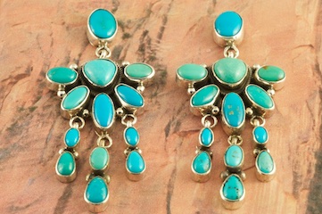 Kingman Turquoise Earrings Treasures Of The Southwest