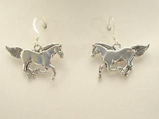 Beautiful Horse Design in these Sterling Silver French Wire Earrings.