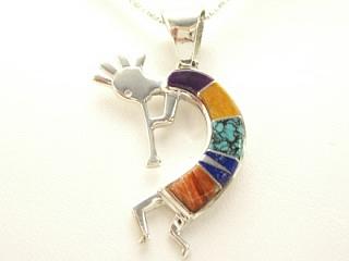 Genuine Turquoise, Spiny Oyster Shell, Black Jade and Blue Lapis inlaid between ribbons of Sterling Silver. Free 18