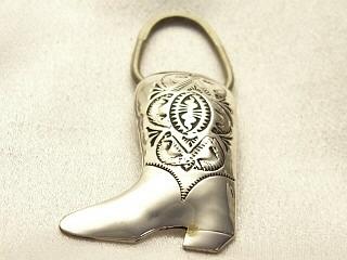 Sterling Silver Boot Key Ring. Navajo Made