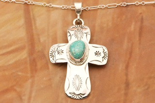 Genuine White Water Turquoise Cross 