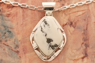 white buffalo turquoise pendant