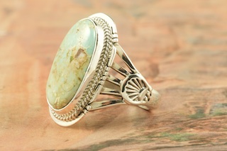 Very Rare Vintage Navajo Yellowhorse Dry Creek Turquoise Native American Jewelry Silver Ring