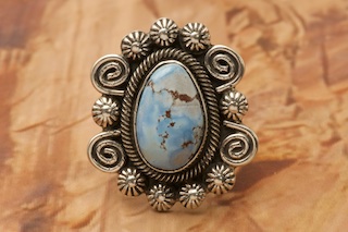 Native American Ring Golden Hill Turquoise Sterling Silver Ring