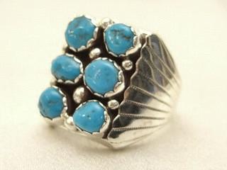 Genuine Sleeping Beauty Turquoise set in Sterling Silver. The Sleeping Beauty Turquoise mine is located in Gila County, Arizona. Created by Navajo Artist Giovanna Whitethorn.