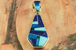 Genuine Number 8 Mine Turquoise Stone set in Sterling Silver Pendant. Free 18