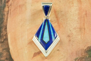 Genuine Blue Ridge Turquoise set in Sterling Silver Pendant. Blue Ridge Turquoise is mined in Lander County, Nevada. Free 18