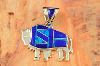Genuine Blue Lapis inlaid between ribbons of Sterling Silver. Stunning Fire and Ice Lab Opal Accents. Free 18