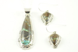 Beautiful Sterling Silver Necklace and Earrings Set. Handcrafted by Navajo Artist Ina Nez.