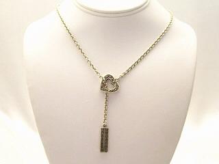Nickel-free Sterling Silver, Marcasite double bar and heart cut-out lariat necklace. Treasures of the Southwest.com guarantees that our Sterling Silver Jewelry is 925 Sterling or above.