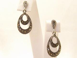 Nickel-free Sterling Silver, Marcasite  Post Earrings. Treasures of the Southwest.com guarantees that our Sterling Silver Jewelry is 925 Sterling or above.