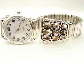 Genuine Wildhorse set in Sterling Silver Watch Tip with an expandable Band. Navajo Made.