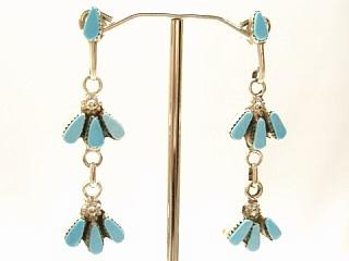 Native American Indian Jewelry. Zuni Turquoise Earrings