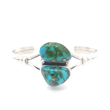 Navajo Jewelry Genuine Sonoran Turquoise Sterling Silver Bracelet