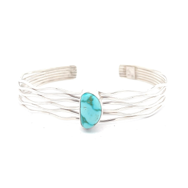 Genuine Sonoran Turquoise Sterling Silver Branch Bracelet