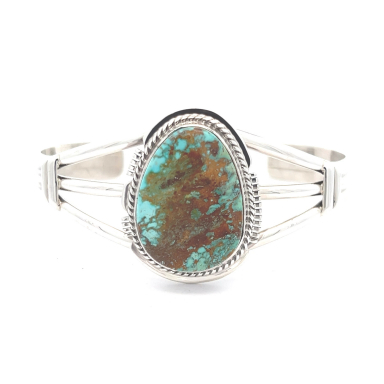 Genuine Kingman Turquoise Sterling Silver Bracelet