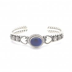 Artie Yellowhorse Genuine Blue Lapis Sterling Silver Bracelet