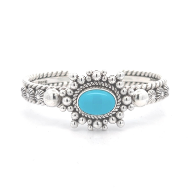 Artie Yellowhorse Genuine Sleeping Beauty Turquoise Sterling Silver Bracelet