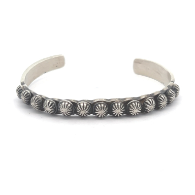 Native American Jewelry Burnished Sterling Silver Bracelet