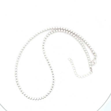 Navajo Sterling Silver 18" Bead Necklace