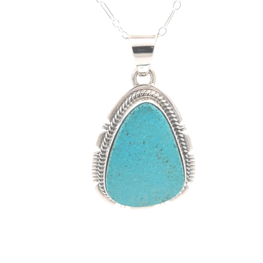 Genuine Kingman Turquoise Sterling Silver Pendant