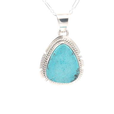 Genuine Kingman Turquoise Sterling Silver Pendant