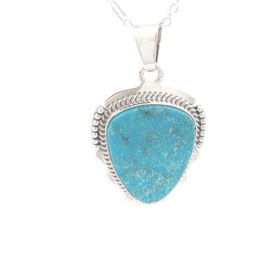 Native American Jewelry Genuine Kingman Turquoise Pendant