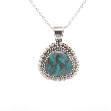 Genuine Kingman Turquoise Sterling Silver Pendant