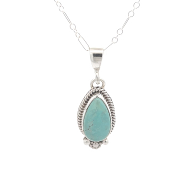 Genuine Sierra Nevada Turquoise Sterling Silver Navajo Pendant