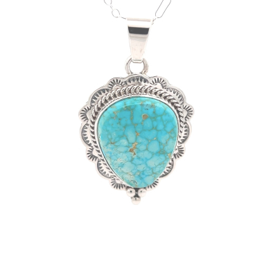 Genuine Kingman Turquoise Sterling Silver Pendant