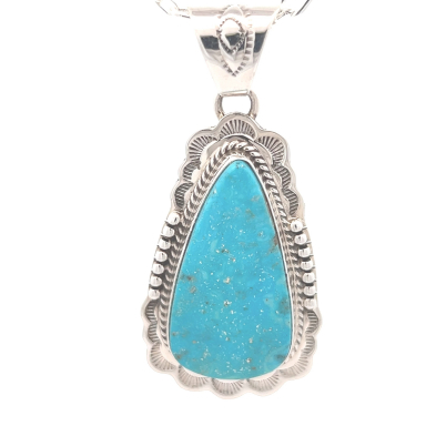 Genuine Kingman Turquoise Sterling Silver Pendant