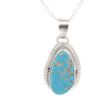 Genuine Kingman Turquoise Sterling Silver Pendant