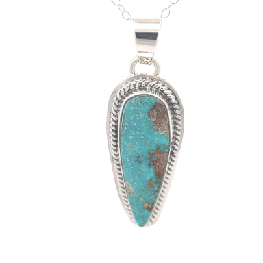 Genuine Kingman Turquoise Sterling Silver Pendant