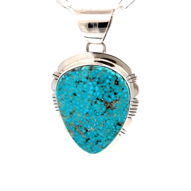 Genuine Kingman Turquoise Sterling Silver Pendant